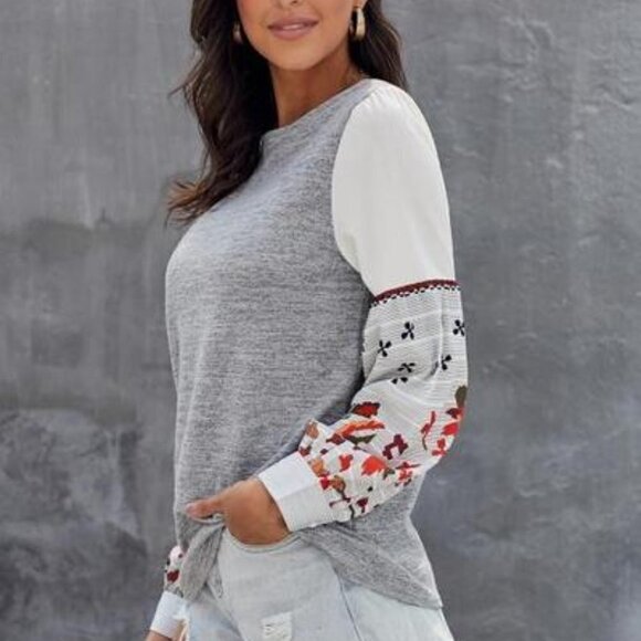 TRÏBE Long Sleeve Gray Sweatshirt Size Small NWT - Picture 3 of 10